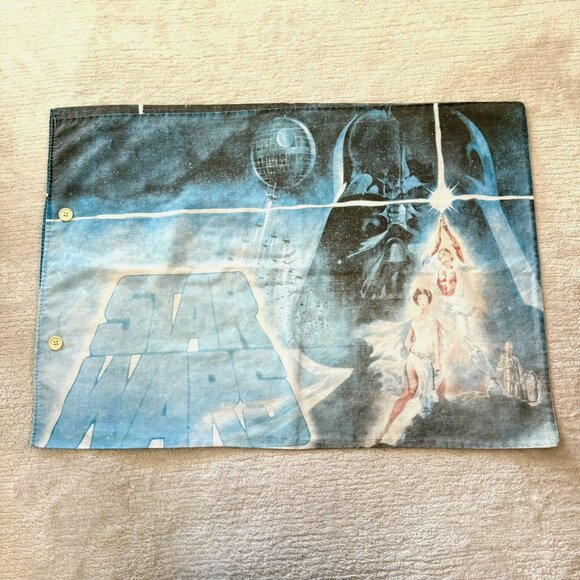 Y2K Vintage Star Wars Pillowcase Featuring Darth Vader and the Death Star - Picture 1 of 6